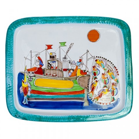 Vassoio Rettangolare Pescatori Folk VSS36FK Vassoio Rettangolare Pescatori Folk VSS36FK